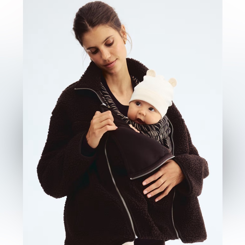 H&M Dark Brown Sherpa Zip Jacket